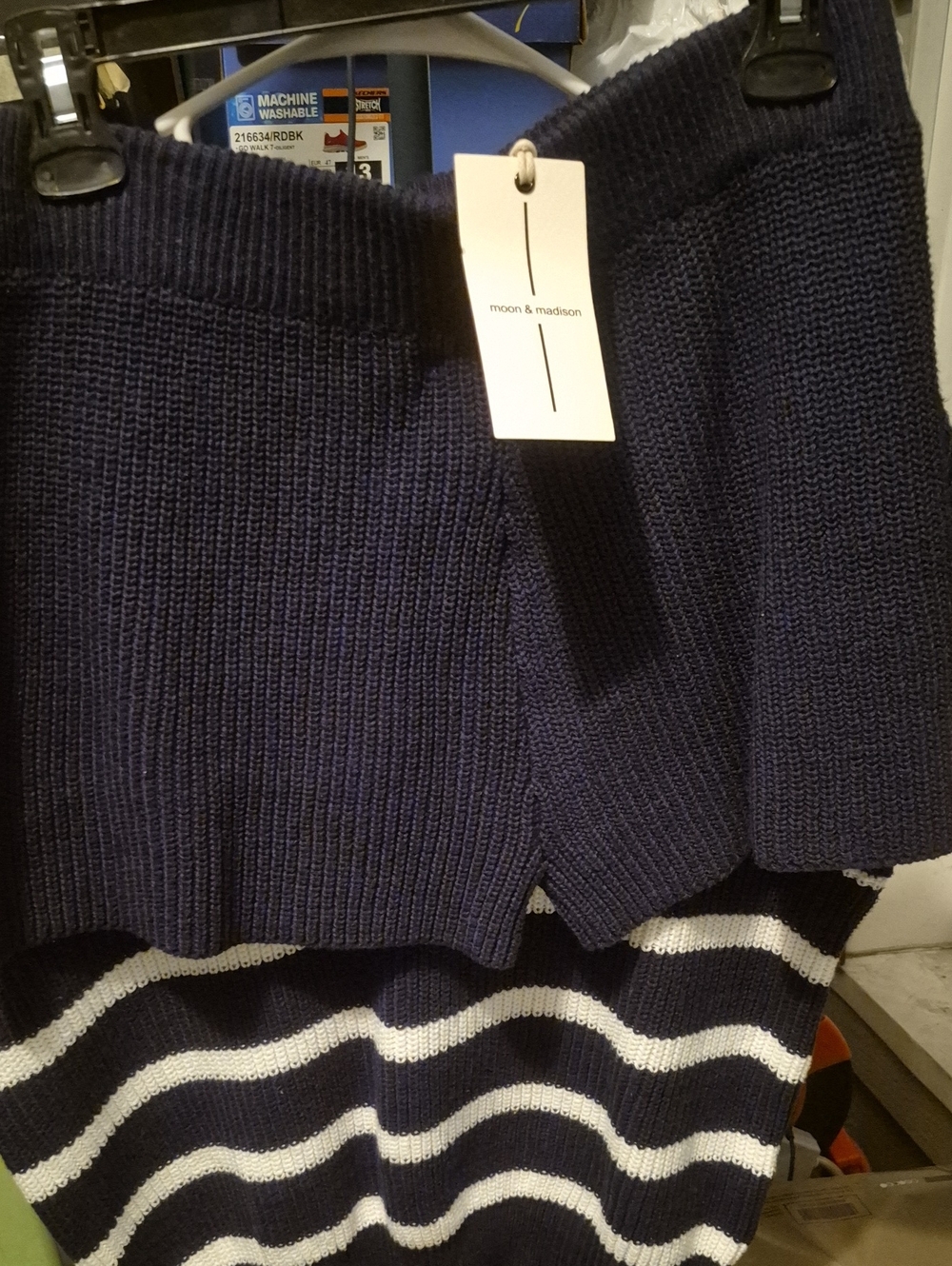 moon & madison Navy Ribbed High-Waist Knit Shorts With Matching Top - Picture 3 of 3